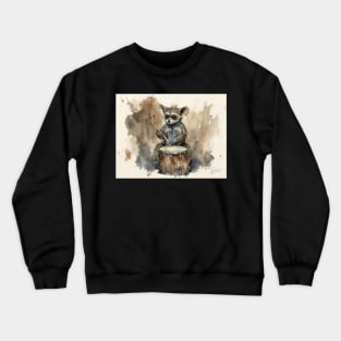 Cute Bush Baby With A Drum Crewneck Sweatshirt